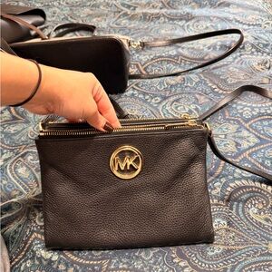 Michael Kors Black and Gold Crossbody Bag